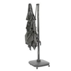 Outlet Parasol déporté Airvent coloris gris en aluminium et polyester - 300 x 300 cm