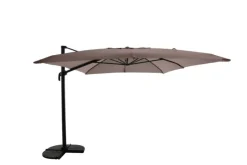 Hot Parasol déporté coloris beige en aluminium et polyester - 400 x 300 cm