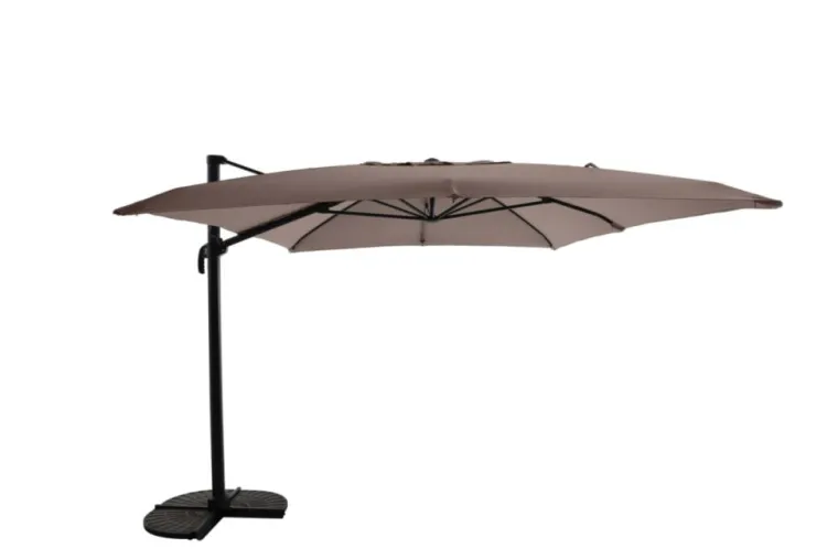 Hot Parasol déporté coloris beige en aluminium et polyester - 400 x 300 cm