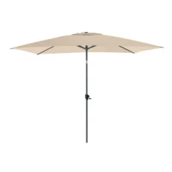 Discount PROLOISIRS Parasol gris écru à manivelle inclinable - 3 x 2 m