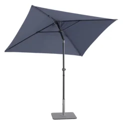 Sale Parasol rectangulaire à manivelle coloris bleu en aluminium et polyester - 210 x 150 cm