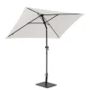 Online Parasol rectangulaire à manivelle coloris beige en aluminium et polyester - 210 x 150 cm