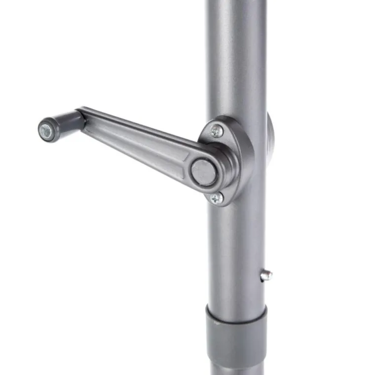 New Parasol rectangulaire à manivelle coloris orange en aluminium et polyester - 210 x 150 cm