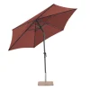 Discount Parasol rond à manivelle coloris orange en aluminium et polyester - Ø 270 cm