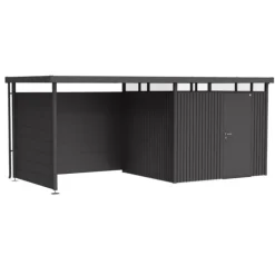 Hot BIOHORT Paroi arrière pour l’auvent de l’abri de jardin HighLine H2-H5 Acier galvanisé gris foncé 266 x 4 x 181 cm