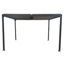 New COULEURS DU MONDE Pergola bioclimatique autoportante en aluminium coloris gris anthracite modèle Maïa - 3 x 3 x 2,23 m