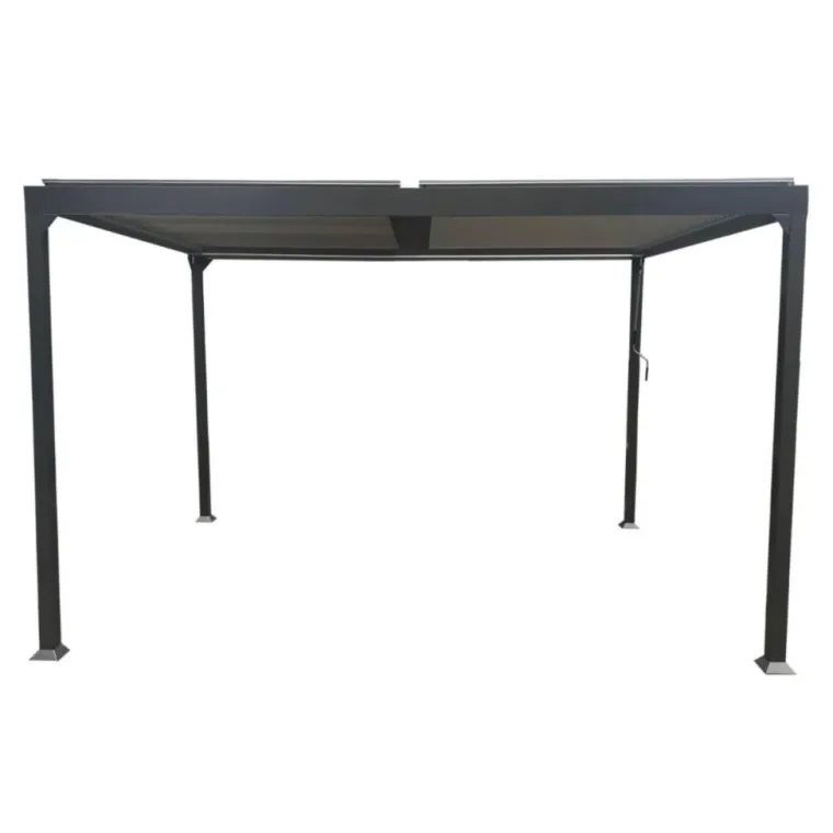 New COULEURS DU MONDE Pergola bioclimatique autoportante en aluminium coloris gris anthracite modèle Maïa - 3 x 3 x 2,23 m