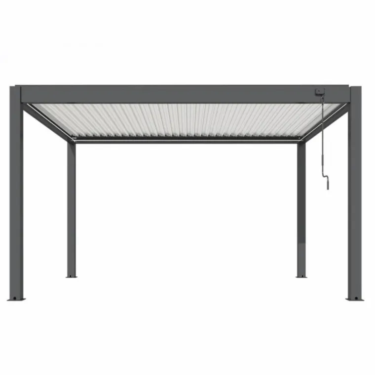 Outlet Pergola bioclimatique manuelle STAR LED 3x4m Grey/Blanc - PROLOISIRS