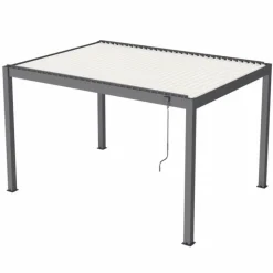 Outlet Pergola bioclimatique manuelle STAR LED 3x4m Grey/Blanc - PROLOISIRS