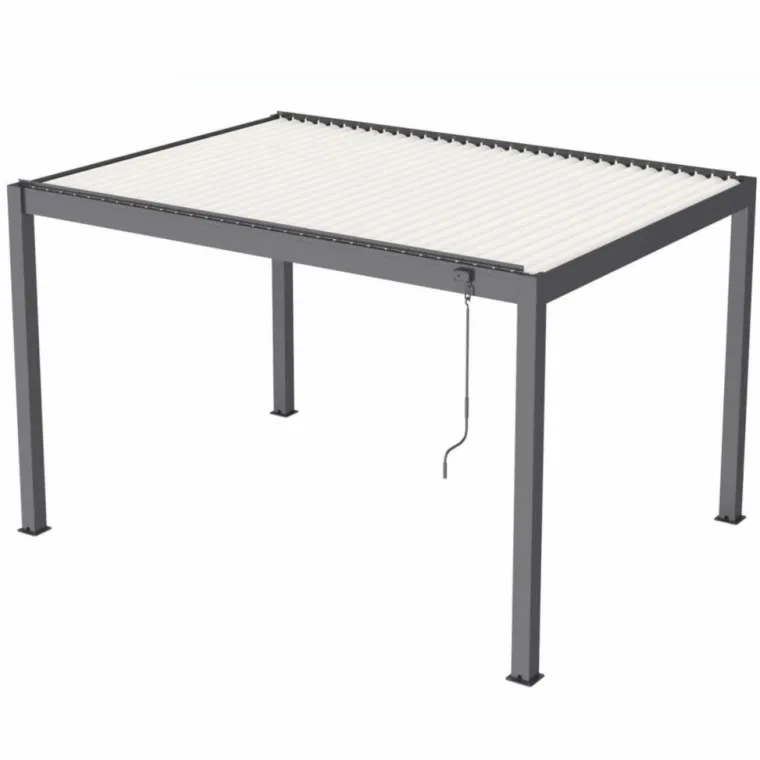 Outlet Pergola bioclimatique manuelle STAR LED 3x4m Grey/Blanc - PROLOISIRS