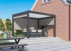 Outlet Pergola bioclimatique manuelle STAR LED 3x4m Grey/Blanc - PROLOISIRS