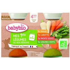 Hot BABYBIO Petits pots pour bébé dès 4 mois aux légumes Mes 1ers légumes de nos régions – 4 x 130 g