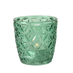 Best Photophore Marilu en verre bleu H 7,5 x Ø 7,5 cm