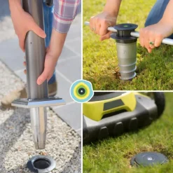 Outlet GARD & ROCK Pied amovible parasol déporté fixation universelle coloris gris en aluminium Gard&Rock - 17 x 17 x 18 cm