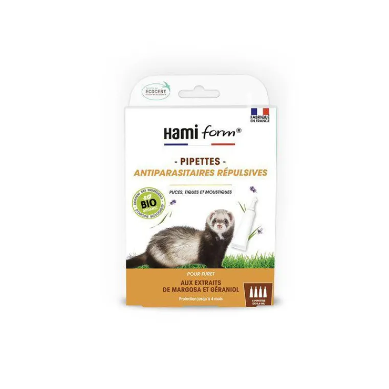 HAMIFORM Pipette antiparasitaire Ecosoin bio pour furet 4x0,6 ml