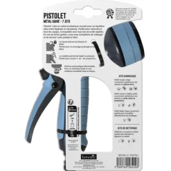Sale BOTANIC® Pistolet en métal gainé - 7 jets avec débit réglable et gâchette verrouillable