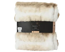 New KAEMINGK Plaid brun en polyester imitation fourrure - 170 x 130 cm