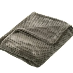 Best AMADEUS Plaid damier en polyester kaki- 130 x 170 cm