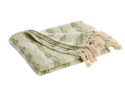 Plaid décoratif coloris multicolore en coton - 130 x 170 cm