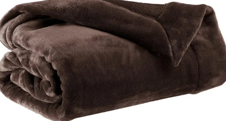 New WINKLER Plaid marron ébène en polyester Tender - 150 x 200 cm