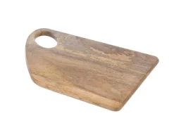 Planche à découper asymétrique coloris marron en bois de manguier - 41 x 25 cm