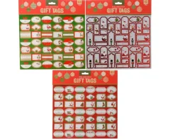 Clearance KAEMINGK Planche de 42 étiquettes autocollantes pour cadeaux - 30,5 x 25 cm