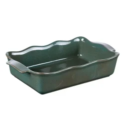 New BASTIDE Plat à four rectangulaire en porcelaine vert Ely - 36 x 21 x H 8 cm
