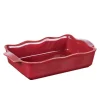 Discount BASTIDE Plat à four rectangulaire Ely coloris rouge en grès - 36 x 21 x 8 cm