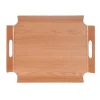 Clearance Plateau "no angle" coloris marron en bois de bambou - 39,5 x 28,5 cm