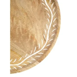 Hot Plateau rond gris coloris bois en bois de manguier - Ø 30 cm