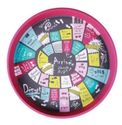 Outlet CAV SERVICE Plateau rond Viggo en métal Jeu de l'oie - Ø 33 x 4 cm