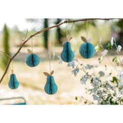 Clearance Poire en papier à suspendre coloris vert H 16,5 cm