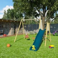 ALÉO BY TRIGANO Portique toboggan en bois et métal Trigano - 2,63 m