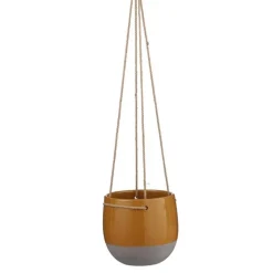 New EDELMAN Pot à suspendre ocre en céramique Mica Décorations Resa - H 17 x Ø 18,5 cm