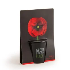 Clearance RADIS ET CAPUCINE Pot Black en céramique noire de Coquelicot à semer Ø 6 x H 18 cm