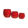 Online LES POTERIES D'ALBI Pot Cancale coquelicot en terre cuite émaillée H 27 x Ø 25 cm