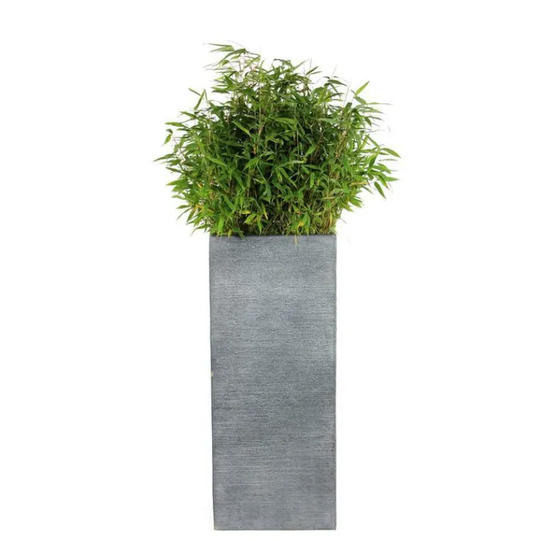 Best MICA DÉCORATIONS Pot carré haut Stream S/3 anthracite H.90 cm