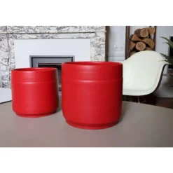 Hot LES POTERIES D'ALBI Pot coloris rouge en terre émaillée Eveil - Ø 21 cm