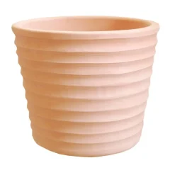 Online POTERIE DU BOUSQUET Pot conique en terre cuite coloris beige Strié - Ø 55 x H 46 cm