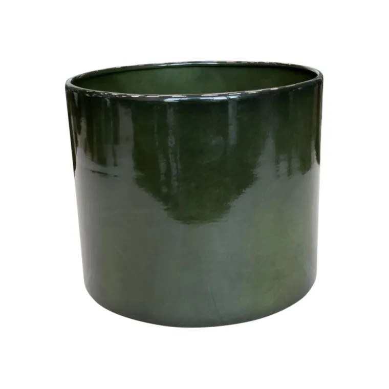 Outlet UPCYCLE Pot cylindrique coloris vert en métal recyclé - 21 x 21 x 18 cm