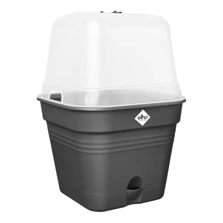 Online ELHO Pot de culture carré coloris living noir Green Basics Allin1 - Ø 15 cm