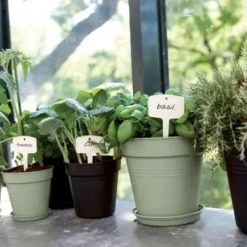 New ELHO Pot de culture en polypropylène vert pierre Green basics - Ø 13 x H 12 cm