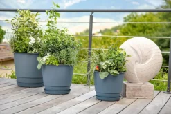 Hot POETIC Pot en plastique bleu jean Joy 60 - Ø 58,8 x H 48,8 cm