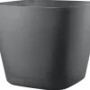 Clearance DEROMA Pot en plastique injecté coloris noir Origin Quadro grigio - Ø 38 x H 32 cm
