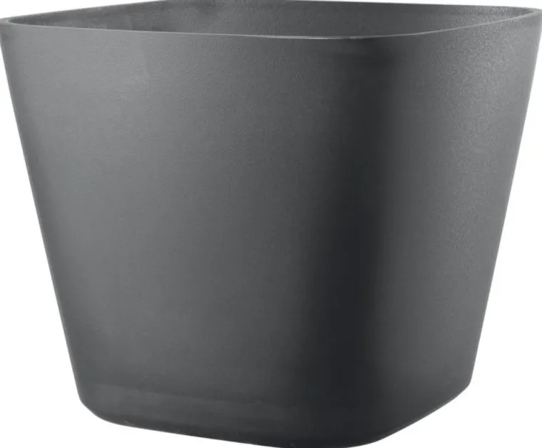 Clearance DEROMA Pot en plastique injecté coloris noir Origin Quadro grigio - Ø 38 x H 32 cm