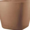 Discount DEROMA Pot en plastique injecté coloris marron Origin Quadro cotto - 28 x 28 x 23,5 cm