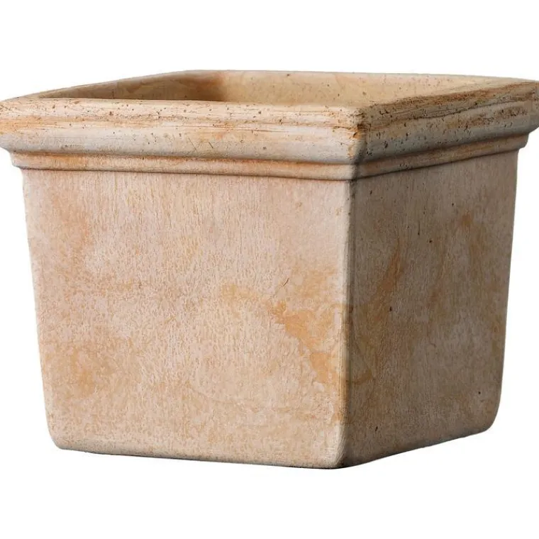 DEROMA Pot en terre cuite coloris Terre rosée Quadro mini Siena Toscana - 11x 11 x 9,6 cm