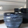 New LES POTERIES D'ALBI Pot en terre cuite émaillée bleu Nuit étoilée Austral - Ø 16 x H 13 cm