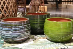 New LES POTERIES D'ALBI Pot en terre cuite émaillée vert Forêt Les Poteries d’Albi Le Liseré - Ø 20 x H 17 cm