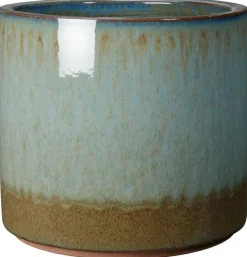 Hot DEROMA Pot en terre cuite émaillée coloris bleu Océan - Ø 30 x H 27 cm